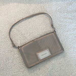 Karen Millen silver satin clutch